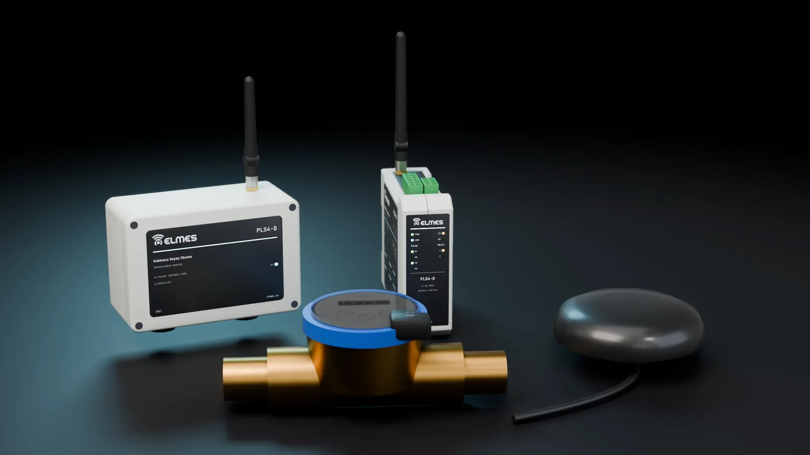 PLS4-B battery box, PLS4-D DIN-rail version, meter with reed sensor and pit lid antenna